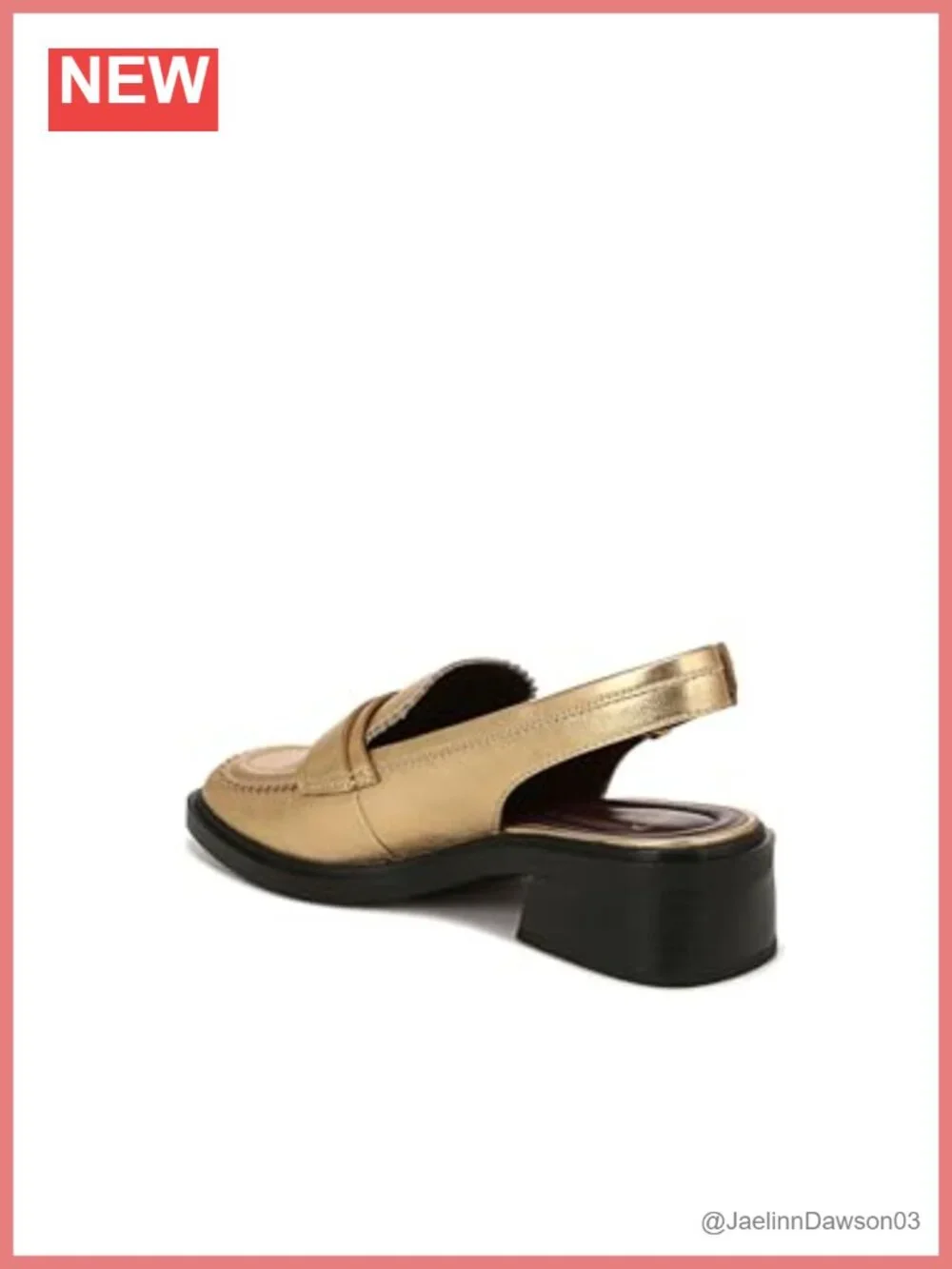 Women's Slingback Loafers with Square Toe and Block Heel